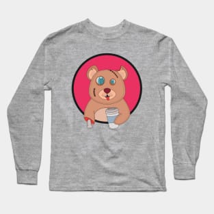 Coffee Zombie Bear Long Sleeve T-Shirt